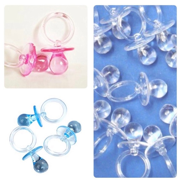 12PCS Plastic Pacifiers, Baby Shower Pacifiers, Blue, Pink, Yellow, - Picture 9 of 10